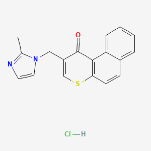 molecular formula C18H15ClN2OS B1206802 2-[(2-Methylimidazol-1-yl)methyl]benzo[f]thiochromen-1-one;hydrochloride CAS No. 162413-52-7