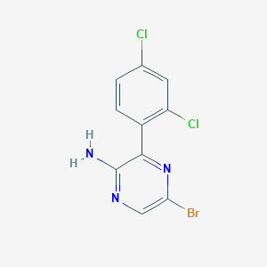 molecular formula C10H6BrCl2N3 B12068032 5-Bromo-3-(2,4-dichloro-phenyl)-pyrazin-2-ylamine 