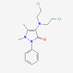 molecular formula C15H19Cl2N3O B1206811 4-[Bis(2-chloroethyl)amino]-1,5-dimethyl-2-phenylpyrazol-3-one 