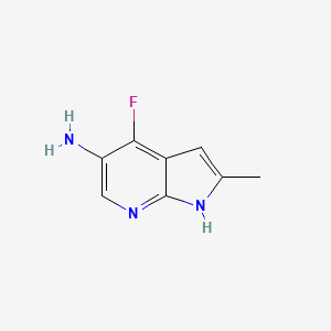molecular formula C8H8FN3 B12068167 4-Fluoro-2-methyl-1H-pyrrolo[2,3-b]pyridin-5-amine CAS No. 1036963-09-3