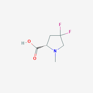 molecular formula C6H9F2NO2 B12068176 L-Proline, 4,4-difluoro-1-methyl- CAS No. 1305325-21-6