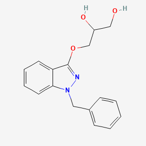 molecular formula C17H18N2O3 B1206836 3-((1-Benzyl-1H-indazol-3-yl)oxy)propane-1,2-diol CAS No. 41400-85-5