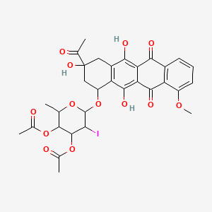 [4-acetyloxy-6-[(3-acetyl-3,5,12-trihydroxy-10-methoxy-6,11-dioxo-2,4-dihydro-1H-tetracen-1-yl)oxy]-5-iodo-2-methyloxan-3-yl] acetate