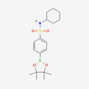 molecular formula C18H28BNO4S B12068526 N-cyclohexyl-4-(4,4,5,5-tetramethyl-1,3,2-dioxaborolan-2-yl)benzenesulfonamide 