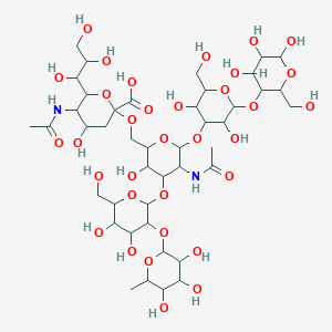 molecular formula C43H72N2O33 B12068671 IV2Fuc,III6neuac-lcose4 