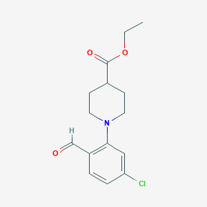 molecular formula C15H18ClNO3 B12068725 Ethyl 1-(5-chloro-2-formylphenyl) piperidine-4-carboxylate 
