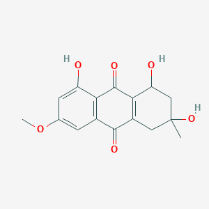 molecular formula C16H16O6 B1206876 1,3,8-trihydroxy-6-methoxy-3-methyl-2,4-dihydro-1H-anthracene-9,10-dione 