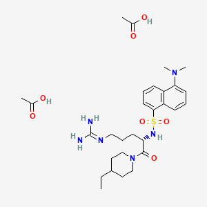 (S)-1-(5-((Aminoiminomethyl)amino)-2-(((5-(dimethylamino)-1-naphthalenyl)sulfonyl)amino)-1-oxopentyl)-4-ethylpiperidine, diacetate