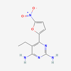 molecular formula C10H11N5O3 B1206894 5-Ethyl-6-(5-nitrofuran-2-yl)pyrimidine-2,4-diamine CAS No. 57119-09-2