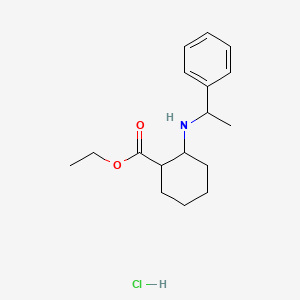 molecular formula C17H26ClNO2 B12069019 ethyl (1S,2R)-2-(((R)-1-phenylethyl)amino)cyclohexane-1-carboxylate hydrochloride 