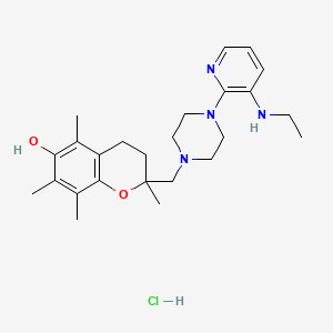 2H-1-Benzopyran-6-ol,2-((4-(3-(ethylamino)-2-pyridinyl)-1-piperazinyl)methyl)-3,4-dihydro-2,5,7,8-tetramethyl-(Z)-2-butenedioate