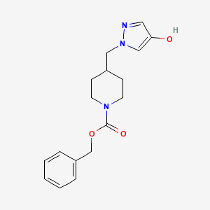 molecular formula C17H21N3O3 B12069116 Benzyl 4-((4-hydroxy-1H-pyrazol-1-yl)methyl)piperidine-1-carboxylate 