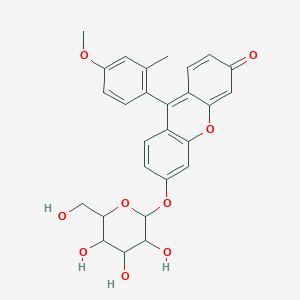 molecular formula C27H26O9 B12069218 6-(b-D-Galactopyranosyloxy)-9-(4-methoxy-2-methylphenyl)-3H-xanthen-3-one 