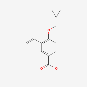 molecular formula C14H16O3 B12069283 Methyl 4-(cyclopropylmethoxy)-3-vinylbenzoate 