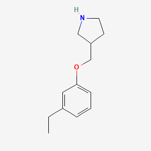 molecular formula C13H19NO B12069301 3-[(3-Ethylphenoxy)methyl]pyrrolidine 