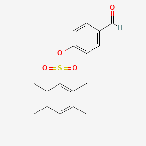 molecular formula C18H20O4S B12069361 Benzenesulfonic acid, pentamethyl-, 4-formylphenyl ester (9CI) 