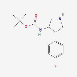 molecular formula C15H21FN2O2 B12069364 tert-butyl N-[4-(4-fluorophenyl)pyrrolidin-3-yl]carbamate 