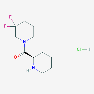 molecular formula C11H19ClF2N2O B12069397 R-(3,3-Difluoro-piperidin-1-yl)-piperidin-2-yl-methanone hydrochloride 