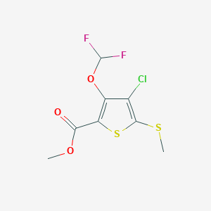 molecular formula C8H7ClF2O3S2 B12069448 Methyl 4-chloro-3-(difluoromethoxy)-5-(methylthio)thiophene-2-carboxylate 