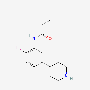 molecular formula C15H21FN2O B12069458 Butanamide, N-[2-fluoro-5-(4-piperidinyl)phenyl]- 