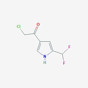 molecular formula C7H6ClF2NO B12069480 2-Chloro-1-[5-(difluoromethyl)-1H-pyrrol-3-YL]ethanone 
