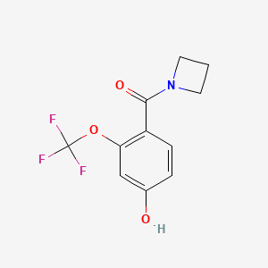 molecular formula C11H10F3NO3 B12069560 Azetidin-1-yl-(4-hydroxy-2-trifluoromethoxy-phenyl)-methanone 