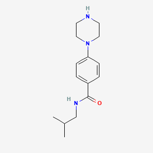 molecular formula C15H23N3O B12069567 Benzamide, N-(2-methylpropyl)-4-(1-piperazinyl)- 