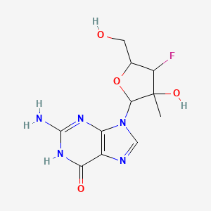 molecular formula C11H14FN5O4 B12069578 3'-Deoxy-3'-fluoro-2'-C-methylguanosine 