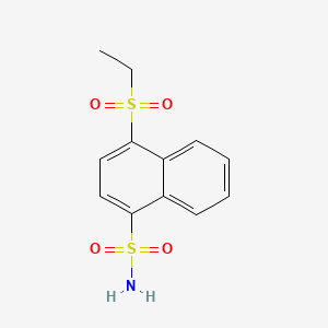 molecular formula C12H13NO4S2 B1206960 4-Ethylsulfonylnaphthalene-1-sulfonamide CAS No. 842-00-2