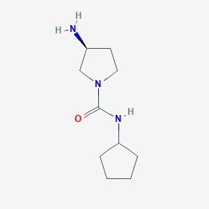 molecular formula C10H19N3O B12069664 (3S)-3-amino-N-cyclopentylpyrrolidine-1-carboxamide 