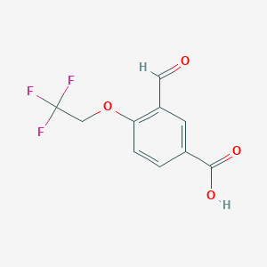 molecular formula C10H7F3O4 B12069682 3-Formyl-4-(2,2,2-trifluoroethoxy)benzoic acid 