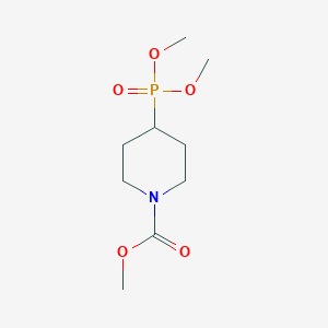 molecular formula C9H18NO5P B12069701 4-(Dimethoxyphosphoryl)-piperidine-1-carboxylic acid methyl ester CAS No. 891781-89-8
