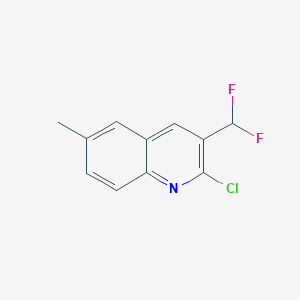 molecular formula C11H8ClF2N B12069737 2-Chloro-3-(difluoromethyl)-6-methylquinoline 