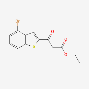 molecular formula C13H11BrO3S B12069851 Ethyl 3-(4-bromobenzo[b]thiophen-2-yl)-3-oxopropanoate 