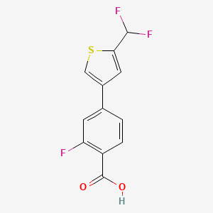 molecular formula C12H7F3O2S B12069938 Benzoic acid, 4-[5-(difluoromethyl)-3-thienyl]-2-fluoro- CAS No. 2149597-26-0