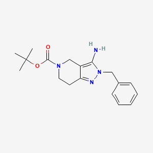 molecular formula C18H24N4O2 B12070009 tert-butyl 3-amino-2-benzyl-6,7-dihydro-2H-pyrazolo[4,3-c]pyridine-5(4H)-carboxylate 