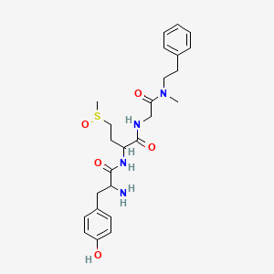 molecular formula C25H34N4O5S B12070103 H-Tyr-D-met(O)-gly-N-ME-phenylethylamide 