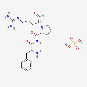 molecular formula C20H32N6O7S B12070109 (S)-D-Phenylalanyl-N-(4-((aminoiminomethyl)amino)-1-formylbutyl)-L-pro linamide sulfate (1 