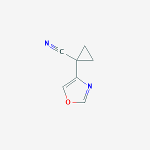 molecular formula C7H6N2O B12070122 1-Oxazol-4-ylcyclopropanecarbonitrile 