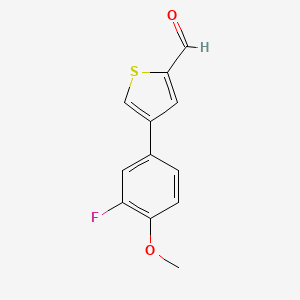 molecular formula C12H9FO2S B12070140 4-(3-Fluoro-4-methoxyphenyl)thiophene-2-carbaldehyde 
