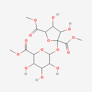 molecular formula C15H22O14 B12070157 Dimethyl 3,4-dihydroxy-2-(3,4,5-trihydroxy-6-methoxycarbonyloxan-2-yl)oxyoxolane-2,5-dicarboxylate 