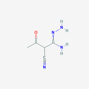 molecular formula C5H8N4O B12070160 2-Cyano-3-oxobutanimidohydrazide CAS No. 58955-41-2