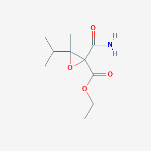 molecular formula C10H17NO4 B12070188 Oxirane-2-carboxylic acid, 2-aminocarbonyl-3-methyl-3-(1-methylethyl)-, ethyl ester 