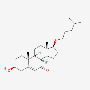 molecular formula C25H40O3 B1207023 Androst-5-en-7-one, 3-hydroxy-17-((4-methylpentyl)oxy)-, (3beta,17beta)- CAS No. 67147-65-3