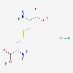 molecular formula C6H12N2O4S2.ClH<br>C6H13ClN2O4S2 B12070257 L-Cystine, hydrochloride CAS No. 55533-01-2