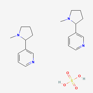 molecular formula C20H28N4.H2SO4<br>C20H30N4O4S B1207052 Nicotine sulphate CAS No. 65-30-5