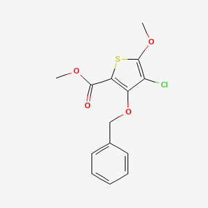 molecular formula C14H13ClO4S B12070522 Methyl 3-(benzyloxy)-4-chloro-5-methoxythiophene-2-carboxylate 