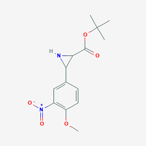 molecular formula C14H18N2O5 B12070666 Tert-butyl 3-(4-methoxy-3-nitrophenyl)aziridine-2-carboxylate 