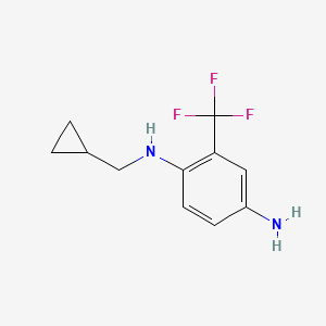molecular formula C11H13F3N2 B12070681 N1-(cyclopropylmethyl)-2-(trifluoromethyl)benzene-1,4-diamine 