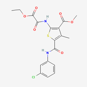 molecular formula C18H17ClN2O6S B12070773 Methyl 5-[(3-chlorophenyl)carbamoyl]-2-[(2-ethoxy-2-oxoacetyl)amino]-4-methylthiophene-3-carboxylate 